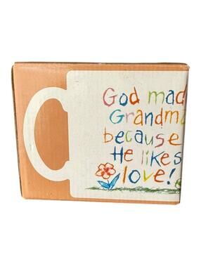 Vintage 1986 Hallmark God Made Grandmas Because He Like Love Hugs Coffee Mug